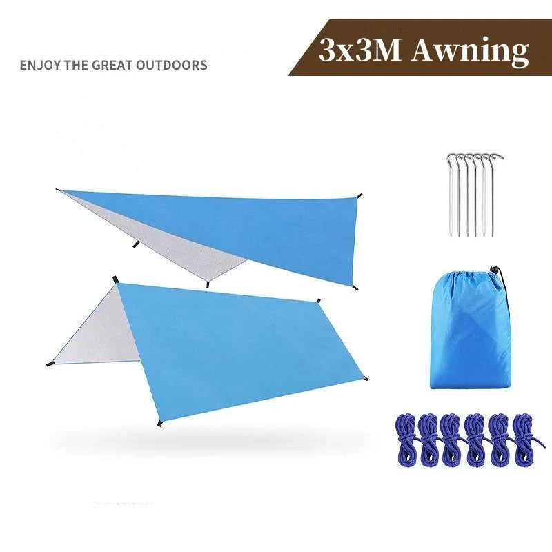 3x3 3x4 3x5m Camping Canopy Outdoor Sunscreen Awning Portable Waterproof Tarp Multifunctional Shelter