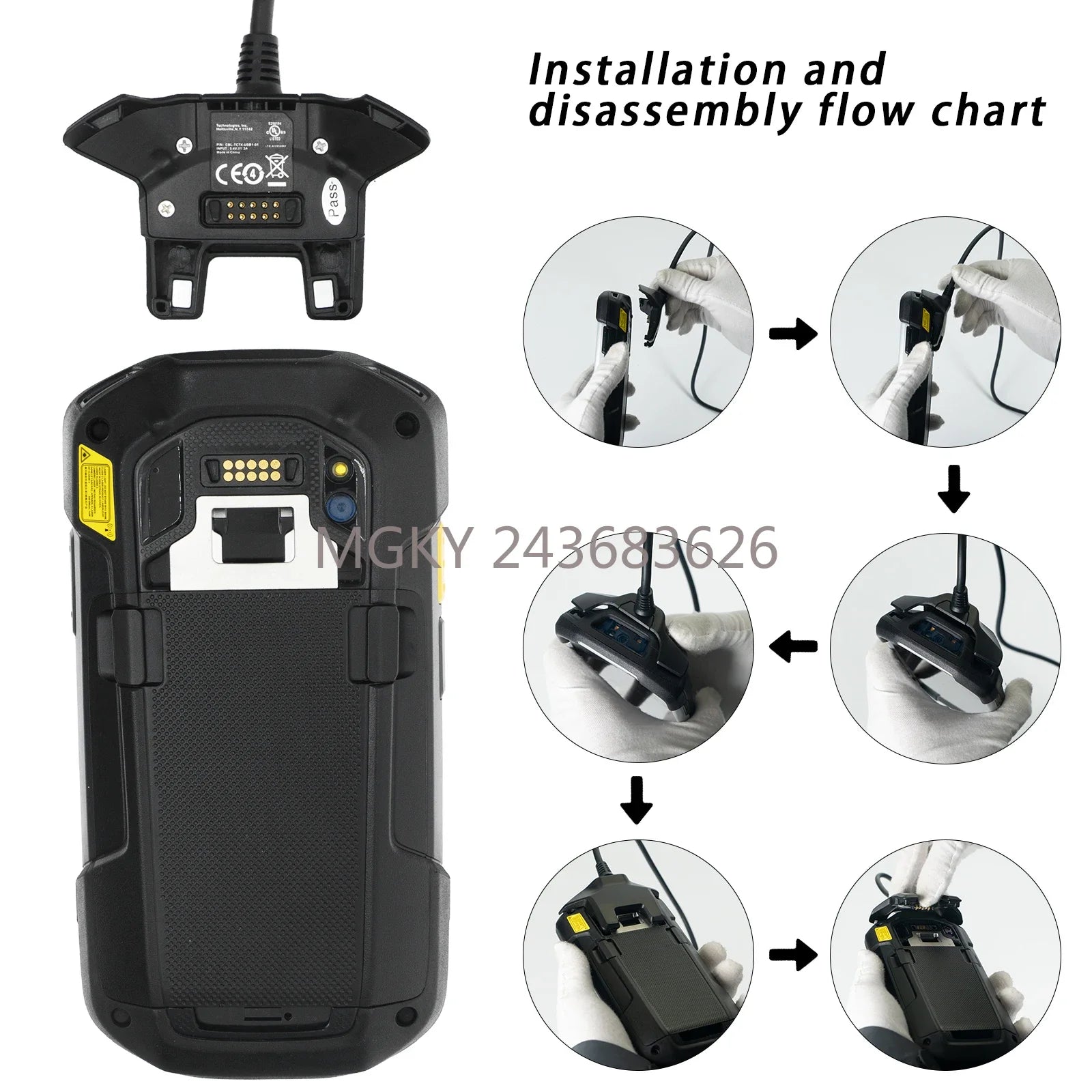 CBL-TC7X-USB1-01 Power Charger for Zebra Motorola Symbol TC70 TC70X TC72 TC75 TC75X TC77 Charging Cable with Adapter