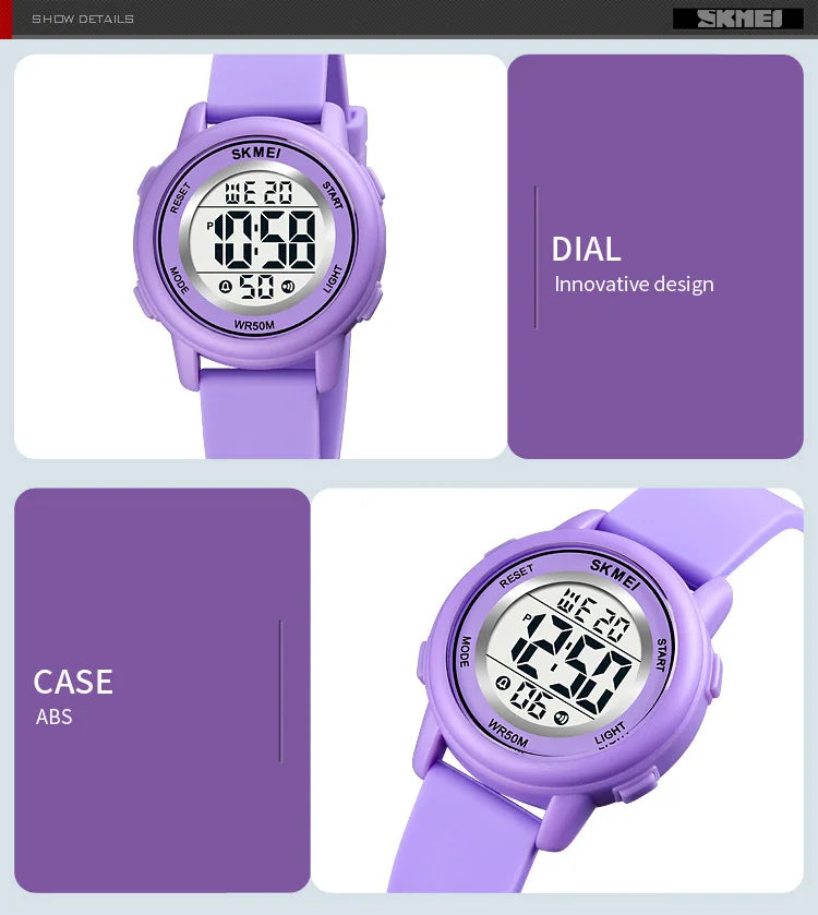 SKMEI 1721 Children Digital Color Shockproof Wristwatch for Boy Girl Sport Waterproof Colorful Kids Electronic Watch Clock 1266