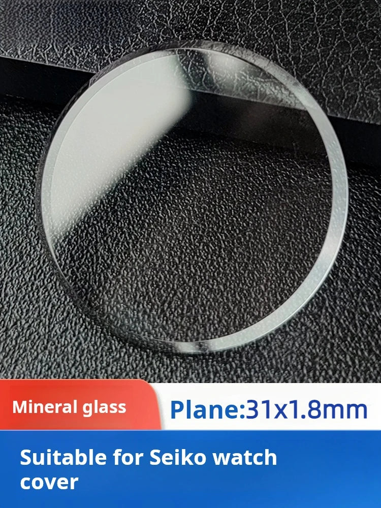 For Seiko No.5 SNX SNKH SCWA 31x1.8mm  Mineral Glass Flat With Big Chamfer Watch Mirror Transparent Coating Watch Crystal Parts