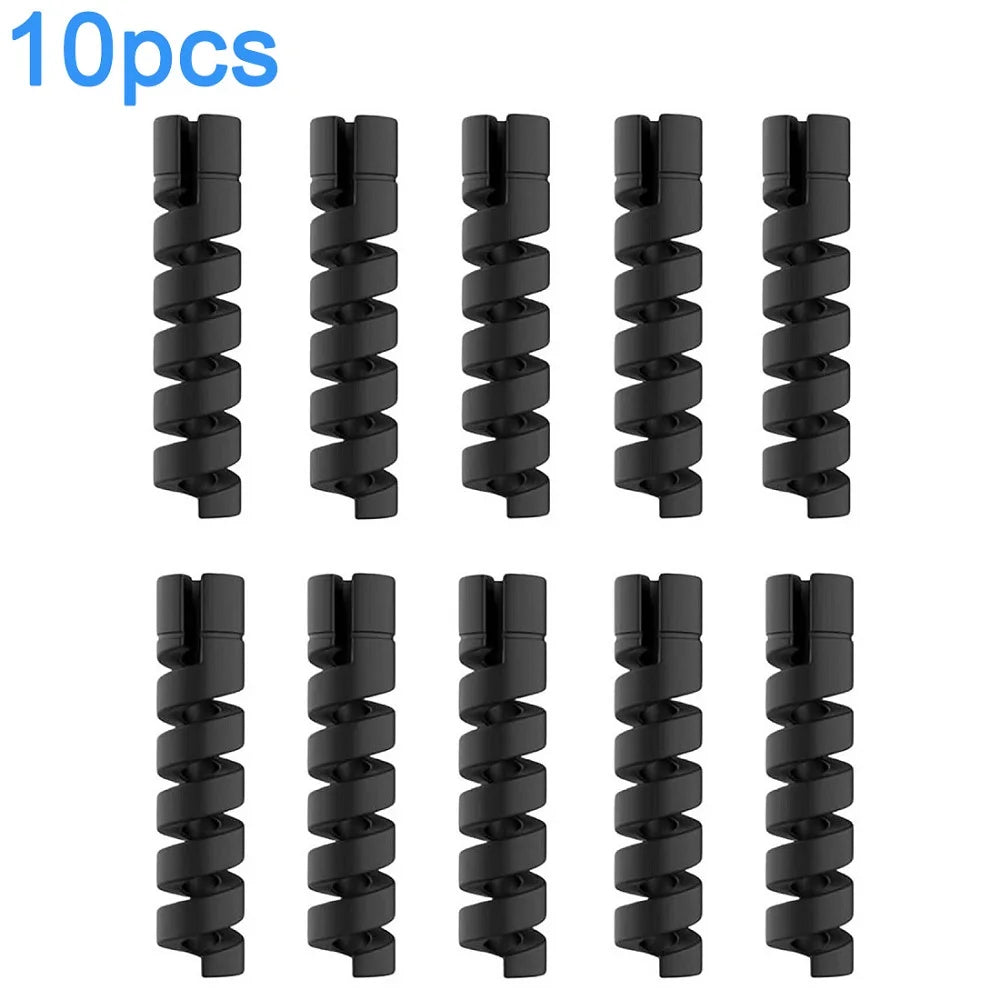 10Pcs Cable Protector Spiral Phone Charger Cable Saver Silicone Cable Management Organizer for Headphone Cellphone Mouse Cord
