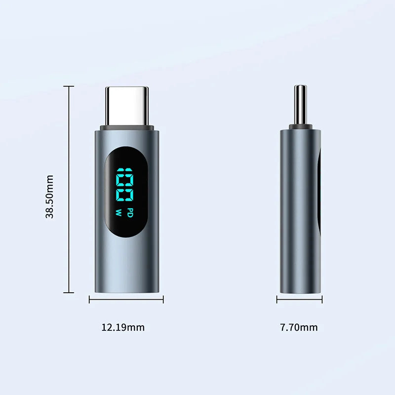 PD100W Fast Charging Type C OTG Adapter Digital Display Type-C Male to Type-C Female Connector For Cell Phones Laptop Macbook