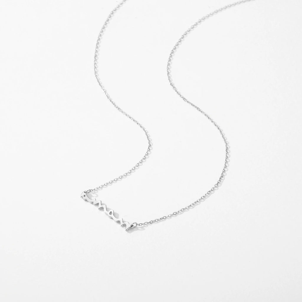 MODIAN Classic Design 925 Sterling Silver Letter Mama Pendant Necklace For Women Mom Mama Mother's Day birthday Christmas Gift