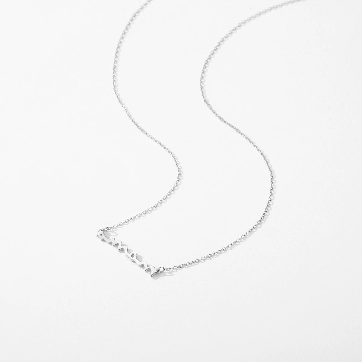 MODIAN Classic Design 925 Sterling Silver Letter Mama Pendant Necklace For Women Mom Mama Mother's Day birthday Christmas Gift