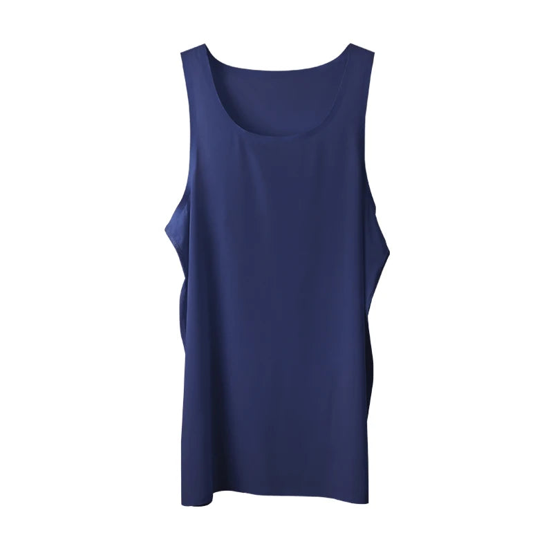 Waistcoat men ice silk seamless wear undershirt men sleeveless underwear pure white sports hurdles summer thin base shirt