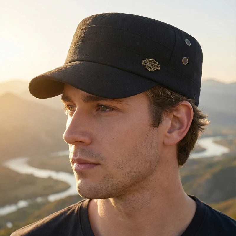 Solid Color Casual Minimalist Versatile Flat Top Hat for Sun Protection During Spring & Autumn Outdoor Activities