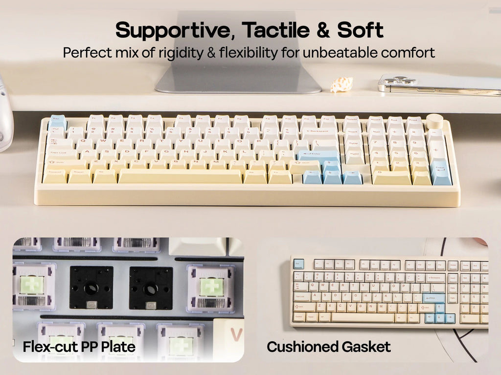 EPOMAKER Galaxy100 Lite QMK/VIA 96% ANSI US Layout Gasket Hot-Swap Wired/2.4GHz/BT Wireless 1800 Aluminum Mechanical Keyboard