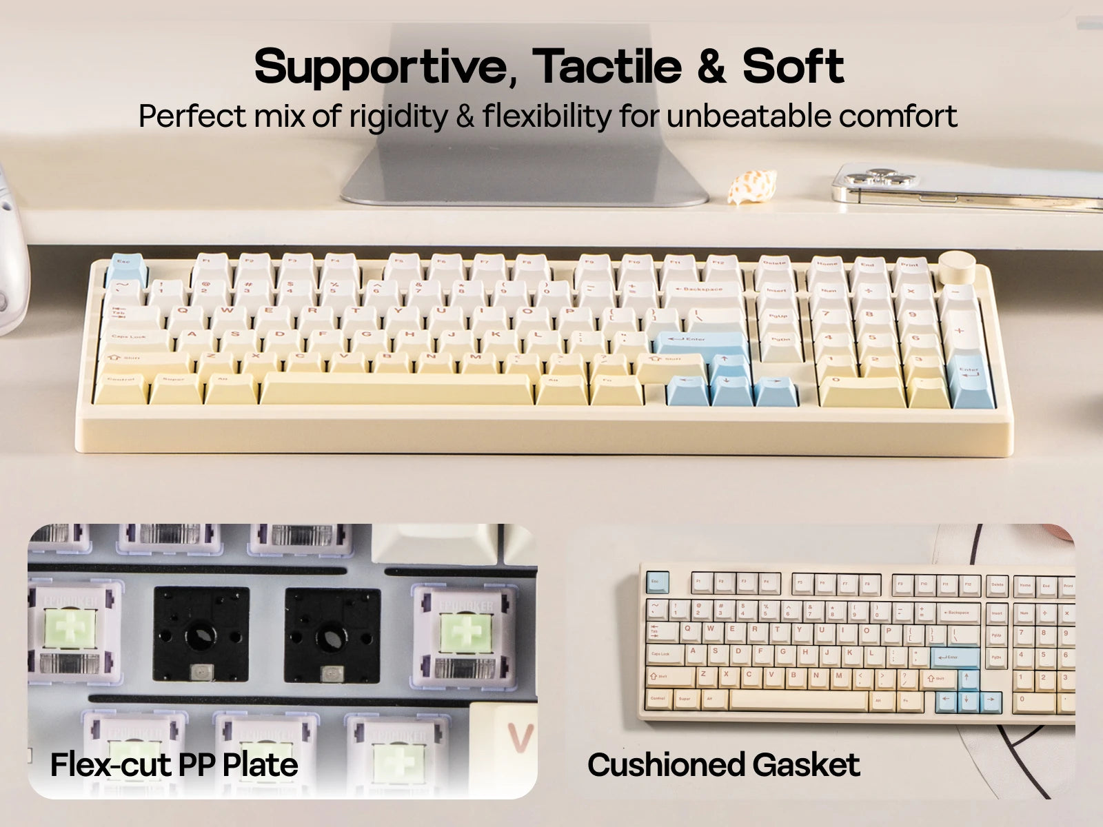 EPOMAKER Galaxy100 Lite QMK/VIA 96% ANSI US Layout Gasket Hot-Swap Wired/2.4GHz/BT Wireless 1800 Aluminum Mechanical Keyboard