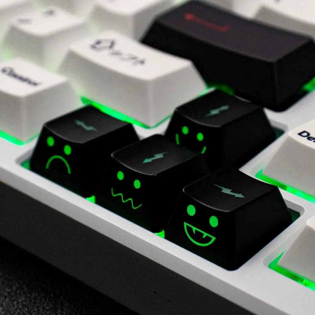 New Cute Emo Keycap Set WASD Arrow Broadside Lighting Key Cap for Mechanical Keyboard Compatible with MX Switch keyboard keycaps