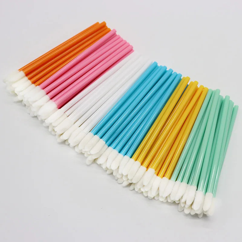 50 pcs Disposable Hollow Lip Brush Soft Lipstick Mascara Wands Applicators Eyelash Cleaner Cosmetic Eyelash Extension Tools
