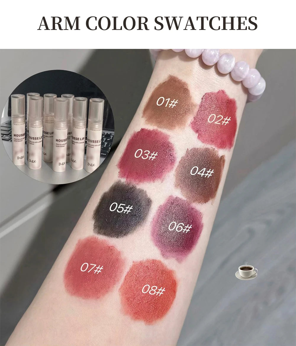Retro Plum Vintage Lipstick Waterproof Lasting Smoky Nude Purple Matte Lip Mud Natural Black Chocolate Rose Red Lip Tint Makeup