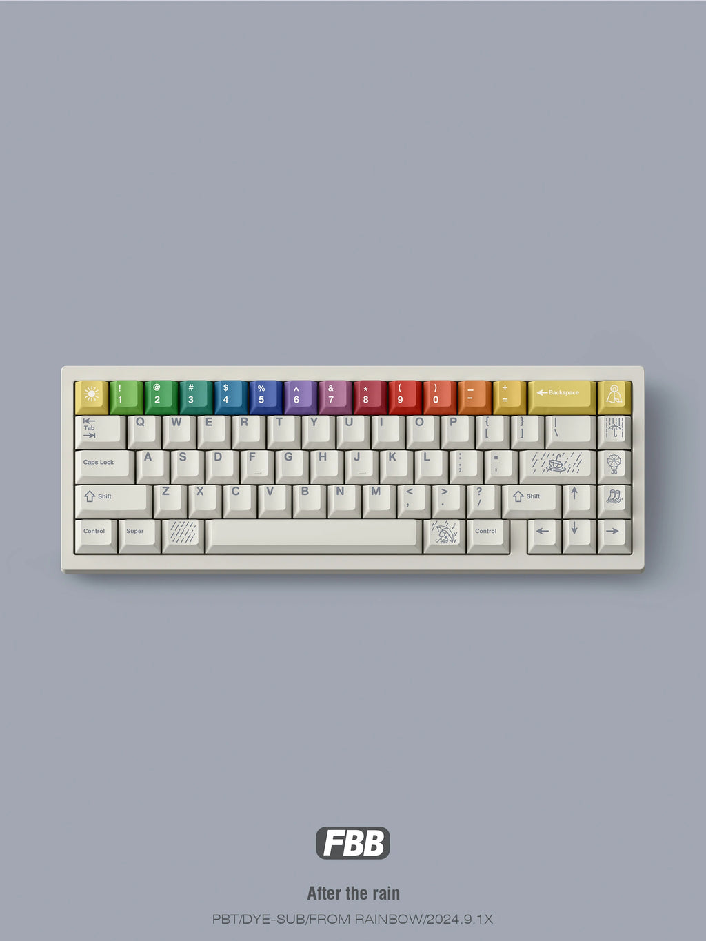 FBB Keycaps After The Rain 179keys PBT Dye-Sub Custom Cherry Profile For Mx Cherry Switch Gaming Mechanical Keyboard 68 75% DIY