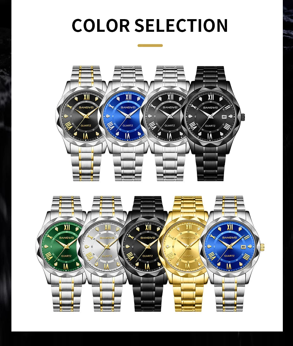 LIGE Men Watch BangWei Top Brand Luxury Watch Men Waterproof Week Date Clock Sport Watch Men Quartz Wristwatch Relogio Masculino