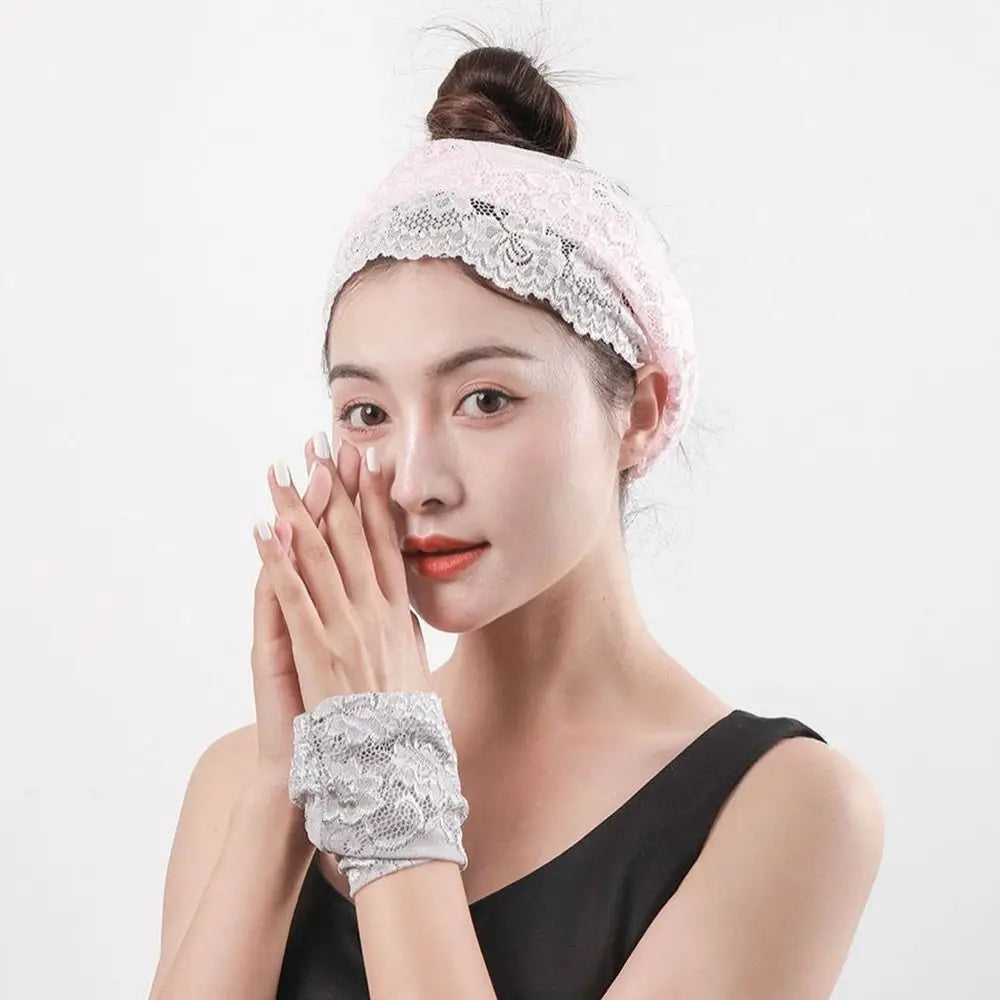 Summer Sunscreen Lace Mask Women Men Sport Golf Face Mask UV Protect Neckline Mask Hanging Ear Headband Scarf