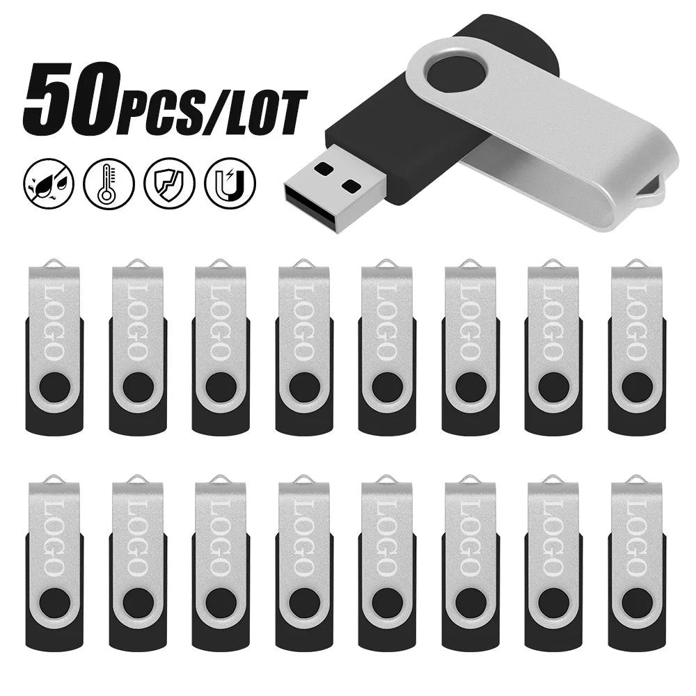 Custom Logo 50pcs/lot Pendrive 128MB 4GB 1GB Memory Stick 4GB 16GB Photography Gifts USB 2.0 Flash Pen Drive 512MB Cle Udisk