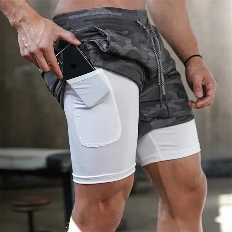 Anime Men's and Women's Sports Shorts Summer Sportswear Men's 2-in-1 Training Training Men's and Women's Fitness Sports Shorts