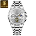 POEDAGAR Top High Quality Man Wristwatch Stainless Steel Chronograph Business Men Watch Waterproof Luminous Quartz Men's Watches