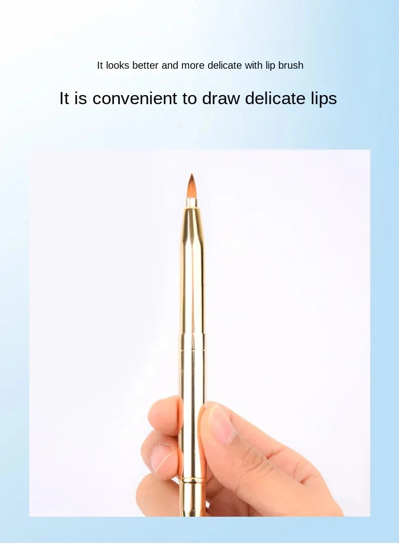 Retractable Lip Makeup Brush Lipstick Lip Gloss Brush Telescopic Dual Use Lip Eyeshadow Brush Beauty Tools With Protect Cap
