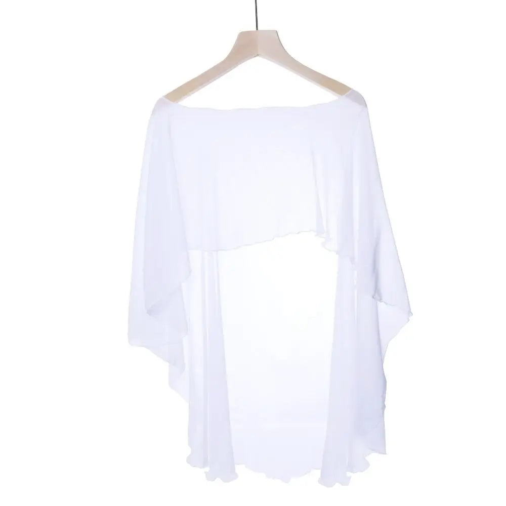 New Fashion Soft Wedding Capes Long Solid Color Chiffon Shrug Sunscreen Wraps Womens Ladies