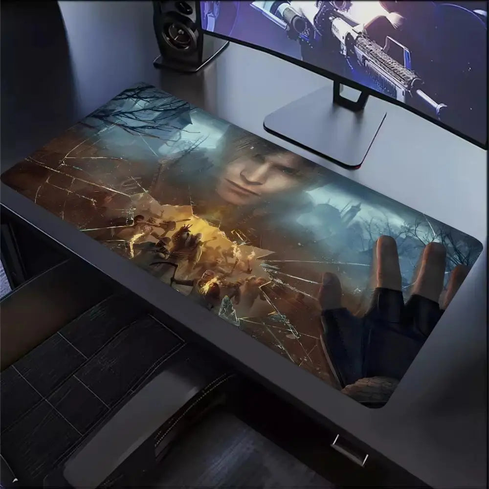 Xxl Mouse Pad Gamer R-Resident Evil 4 Pc Cabinet Game Keyboard Desk Mat Computer Gaming Accessories Leon S. Kennedy Big Mousepad