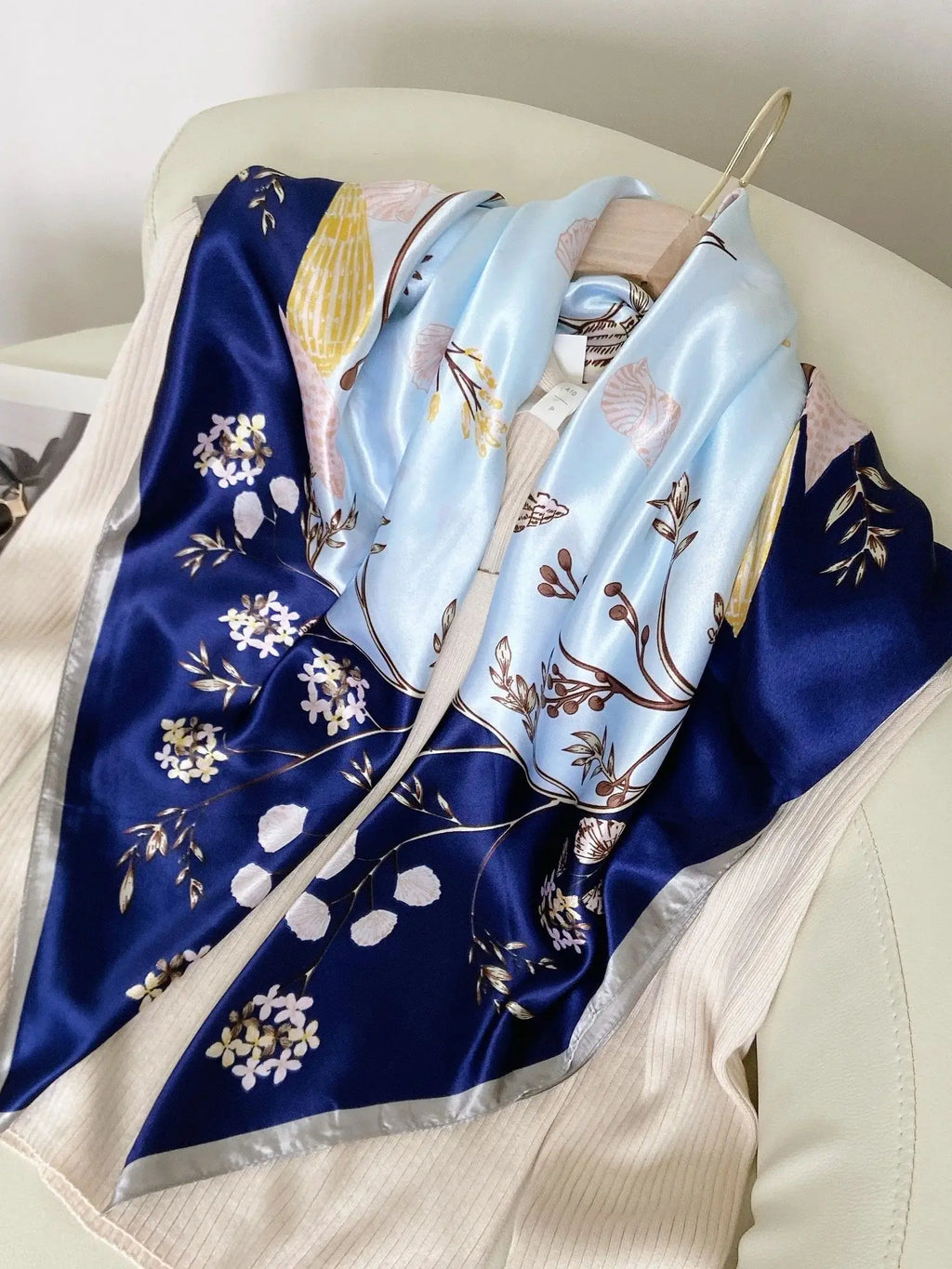 2026 new 90cm new striped women's professional square headscarf travel sunscreen scarf unique and chic accessories