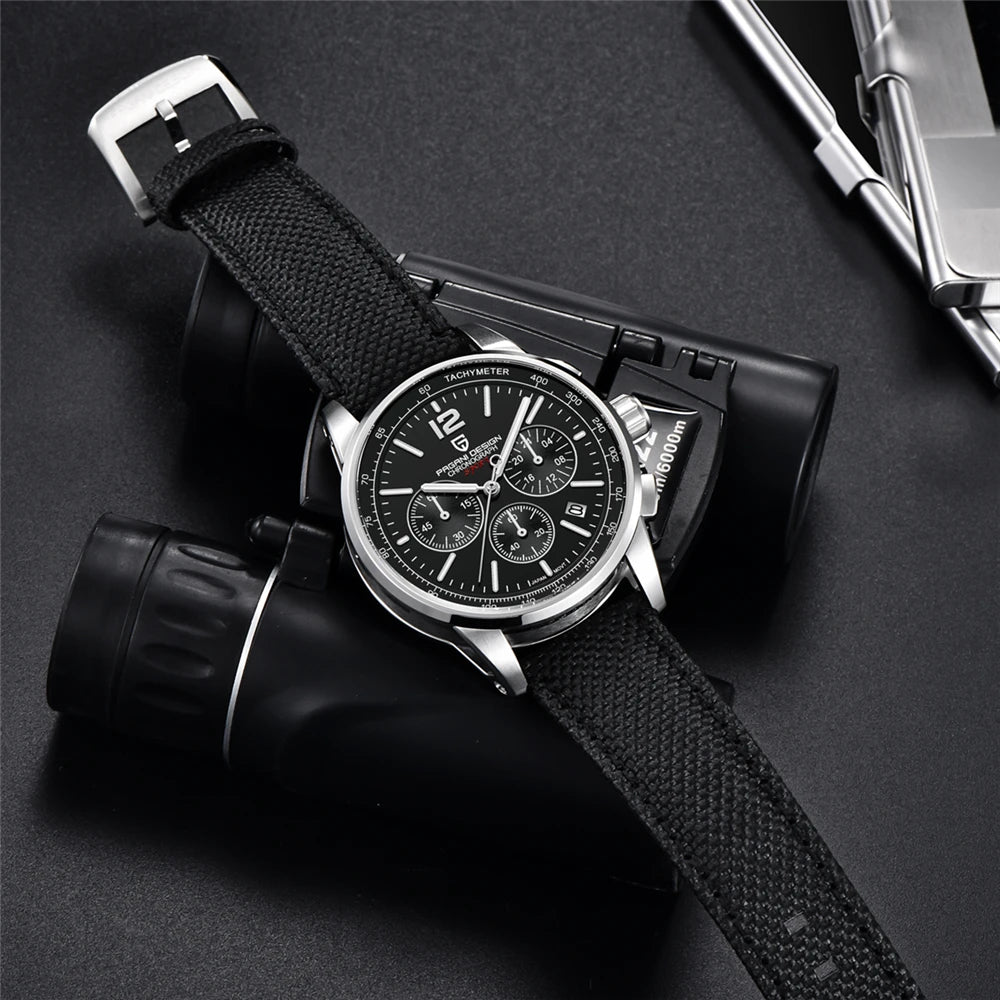 PAGANI DESIGN 2025 New Luxury Fashion Casual Men Quartz Watches VK63 100M Water Resistant Sapphire Glass Stainless Steel Watches