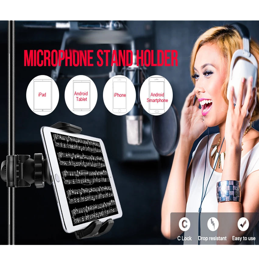 Tablet Stand For Microphone Holder Desktop Mobile Phone Mount For  Ipad For Iphone 4.5 to 12.9 inch