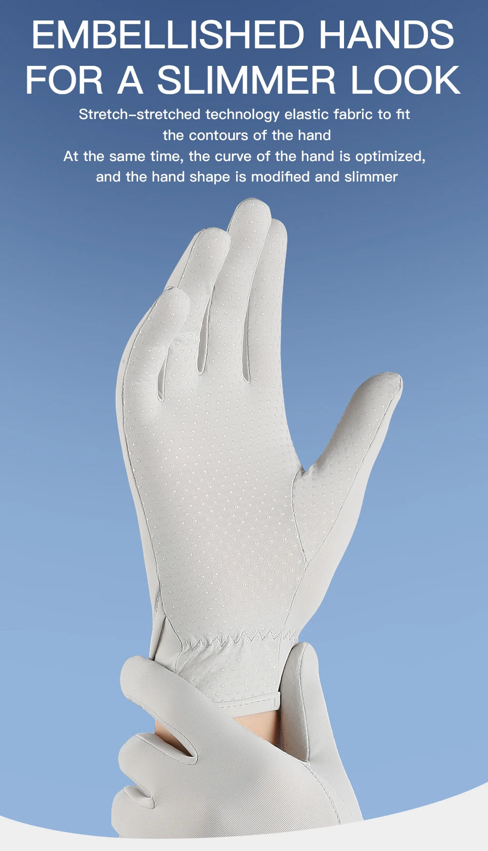 Sunscreen gloves Thin Ice Silk Women's for Women and Men Driving Electric Motorcycles Fishing UV Protection, Anti Slip,ventilate