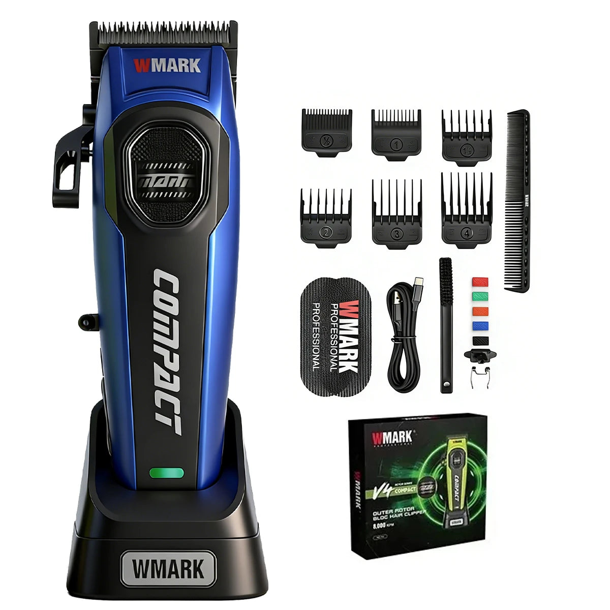 High Speed 10000RPM WMARK NG-X1  Professional Hair Clipper with Charge Base Hair Trimmer For Man Barber Haircut Machines 9V