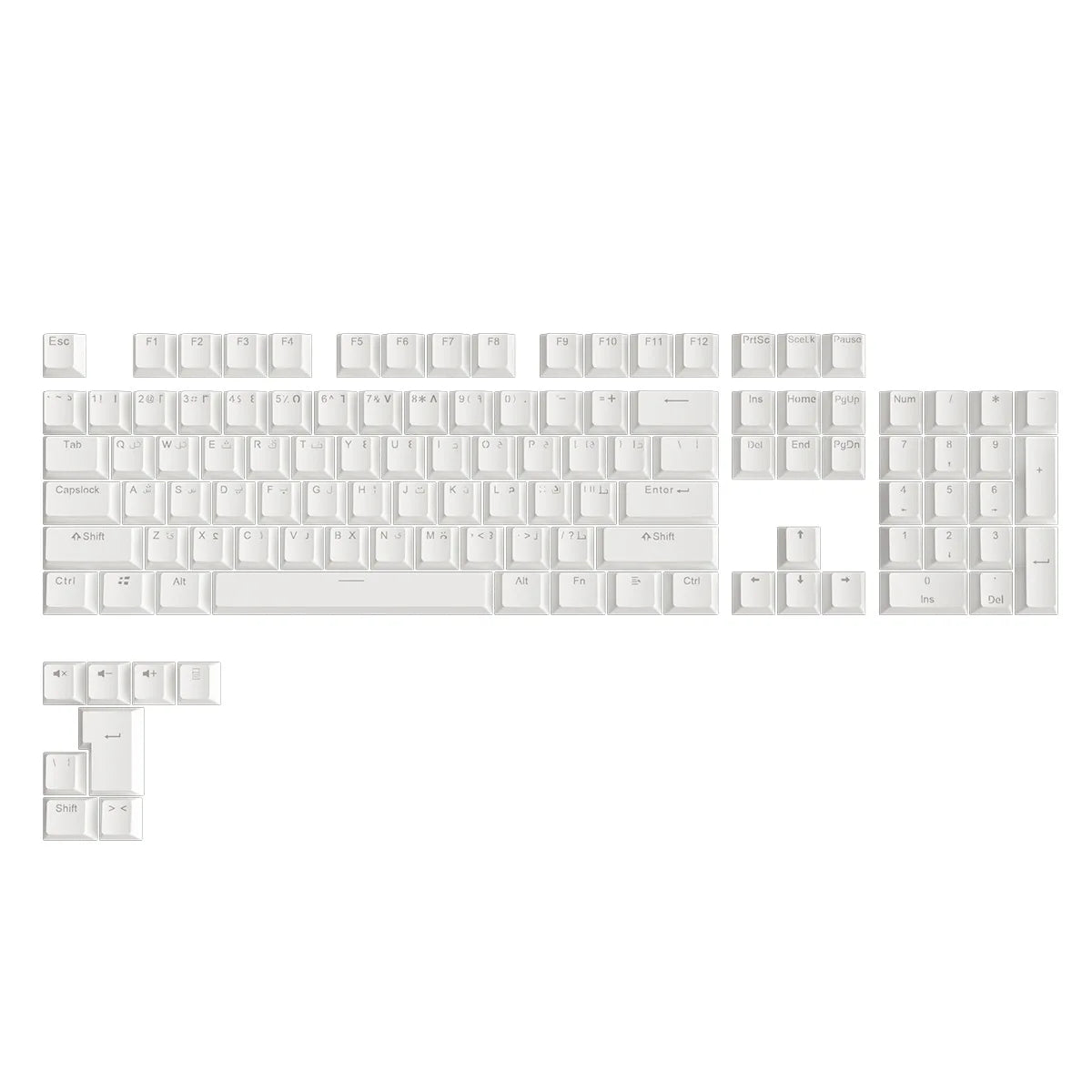 Russian Keycaps Spanish Arabic Korean Portuguese French German Thai Letters Translucent Keycaps For Cherry MX Switch 104 Key LK1