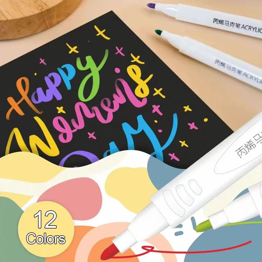 12Pcs/Set Golf Club Color Changing Pen Acrylic Ink Pen With Strong Sunscreen Waterproof Covering Power Golf Accesoires Golf Pen
