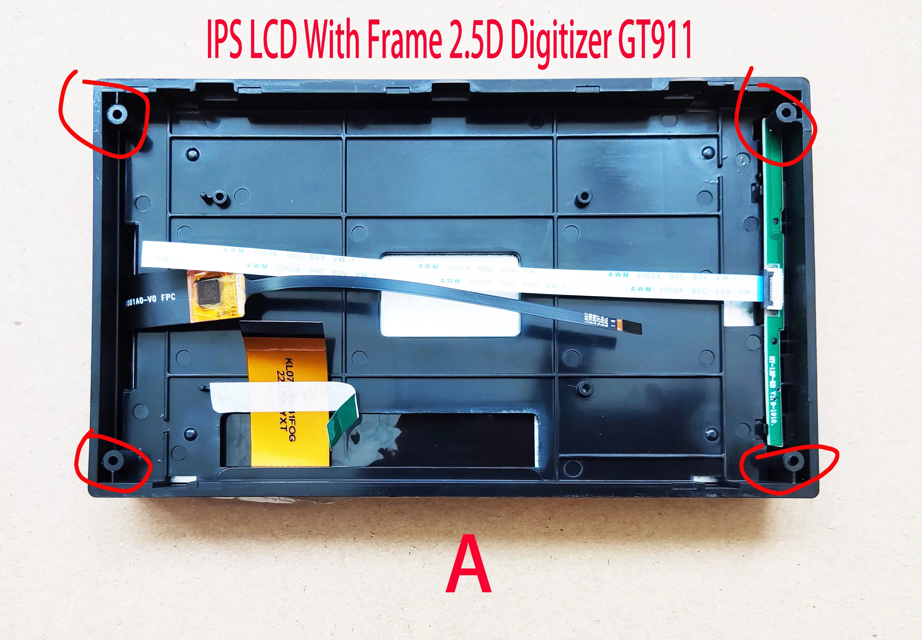 7 Inch 40Pin IPS LCD Monitor 1024*600 With 2.5D Sensor Digitizer 178*102mm Frame Repair The Replacement Parts Assembly.