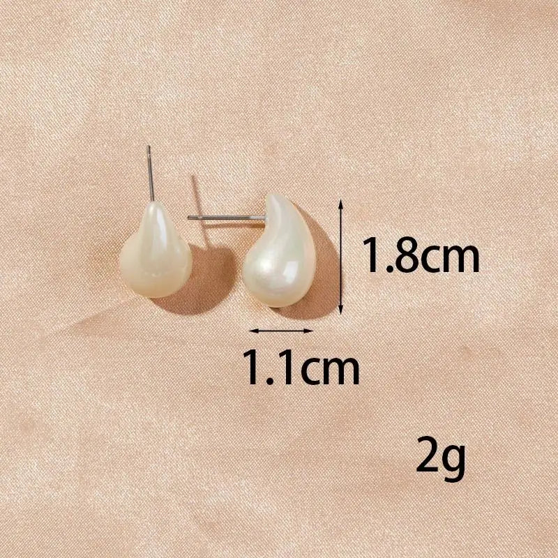 Trendy Acrylic Imitation Pearl Chunky  Dupes Waterdrop Earrings for Women Teardrop Dome Earrings 2024 Luxury Jewelry Gifts