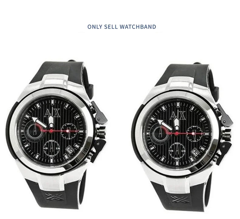 Durable Silicone Watchbands for Armani Ax1802/Ax1050/Ax1803 Series with Concave Interface 31*14mm Watch Strap