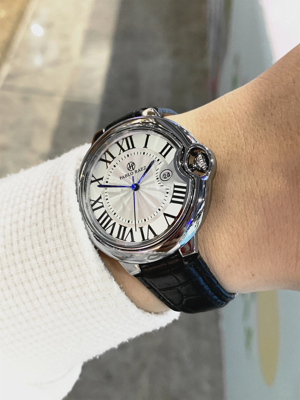 Pablo Raez Couple Watch for Men Women Reloj Mujer Man Quartz Wristwatch Male Simple Leather Strap Ladies Roman Numerals Clock