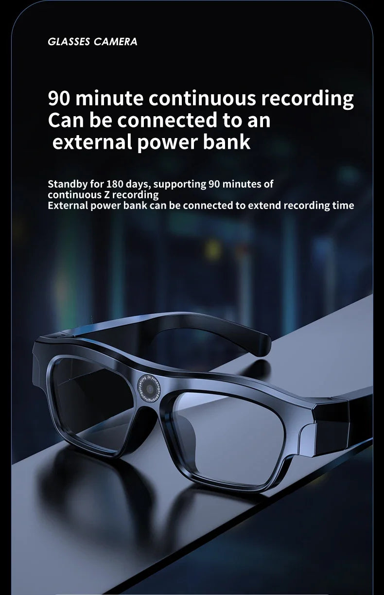 New 2K/4K High-definition Sports Camera Glasses for Video Recording Outdoor Sports Sunglasses with Bluetooth Call Smart Glasses