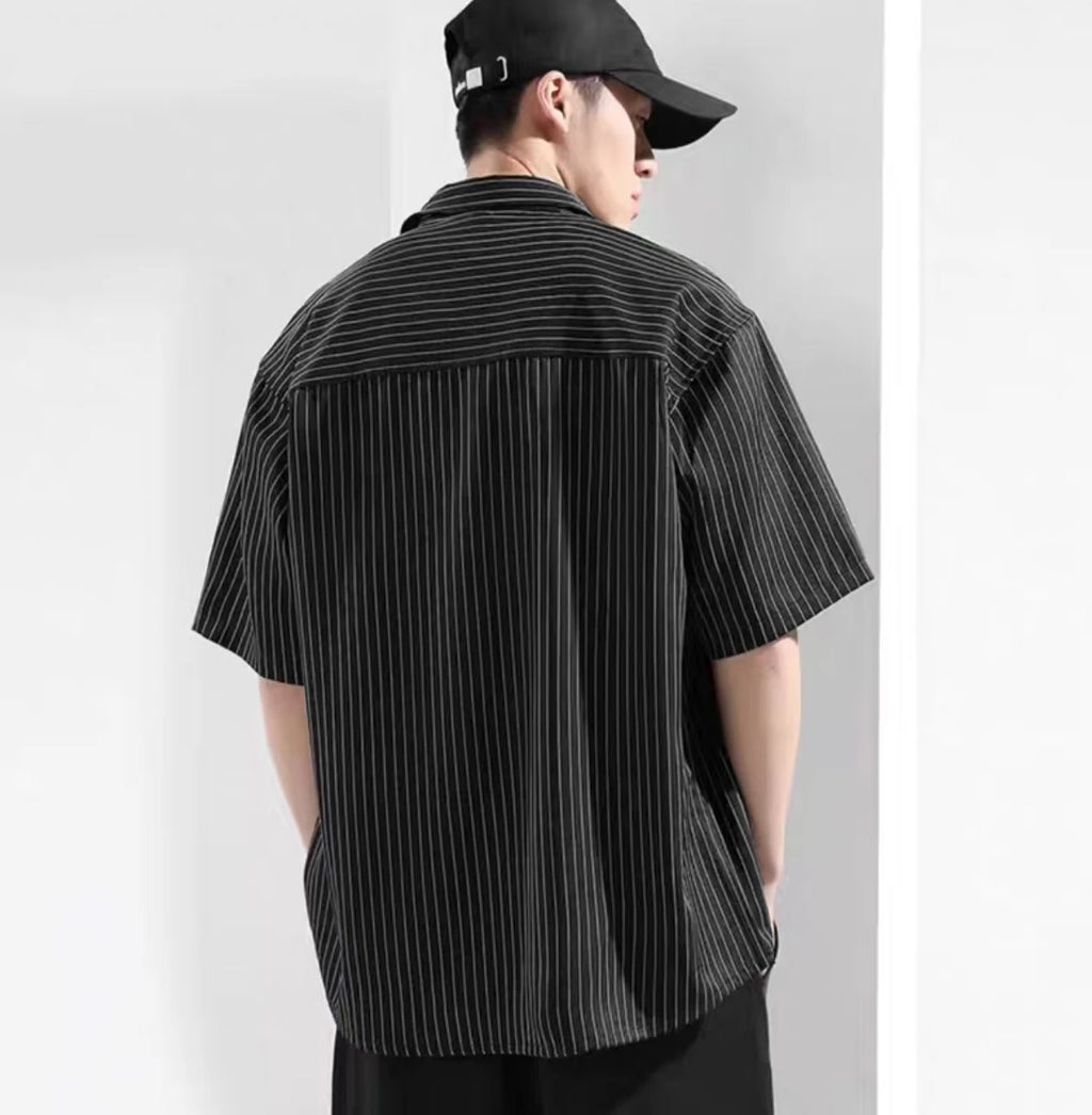 Striped Short-Sleeved Shirt for Men, Classic Summer Design, Casual and Comfortable Blouse