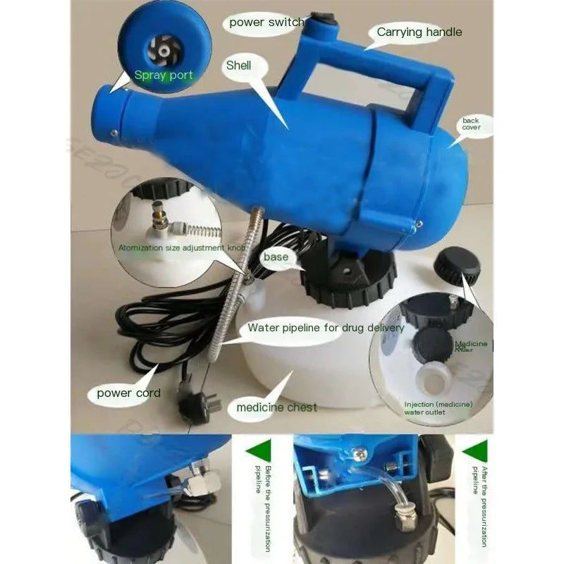 4.5L Portable Handheld Electric ULV Sprayer Ultra-Low Capacity Cold Fogger Mosquito Killer for Home Garden Yard