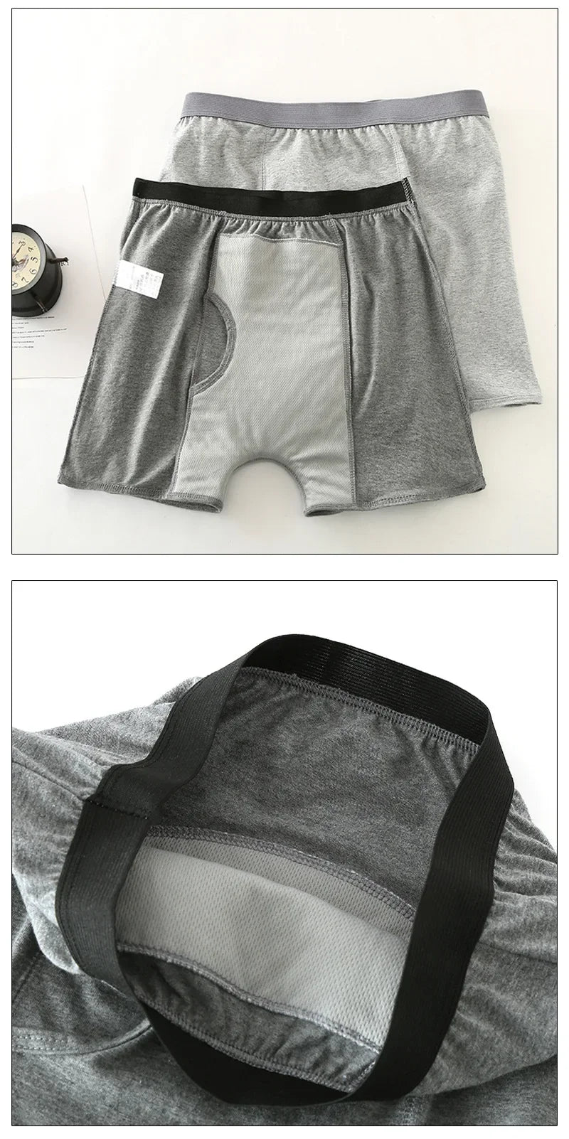 1Pc Men Underpants Leakage Prevention Urinary and Stool Prevention Strong Water Absorbent Underwear for Elderly Patients