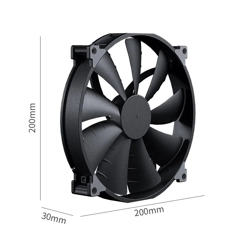 Phanteks F200SP Case Fan 200mm High-volume Black Chassis Cooling fan 4PIN 30mm Thickened Quiet Cooler pc cpu Cooling Fan