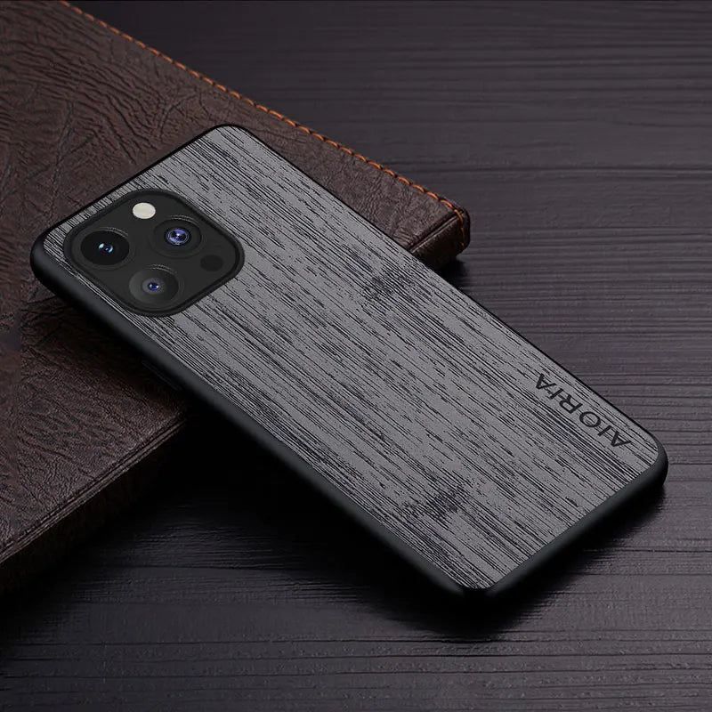 Case for iPhone 15 14 13 12 11 Pro Max Plus Mini 5G bamboo wood pattern Leather cover Luxury coque for iPhone 15 pro max case