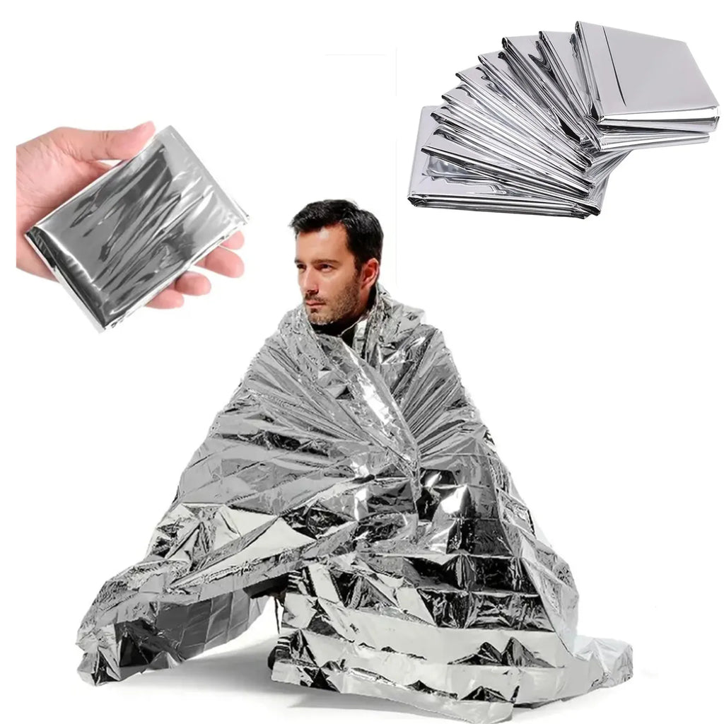 EW Portable Small Outdoor Camping Supplies First Aid Blanket Emergency Survival Blanket Insulation Blanket Sunscreen Blanket