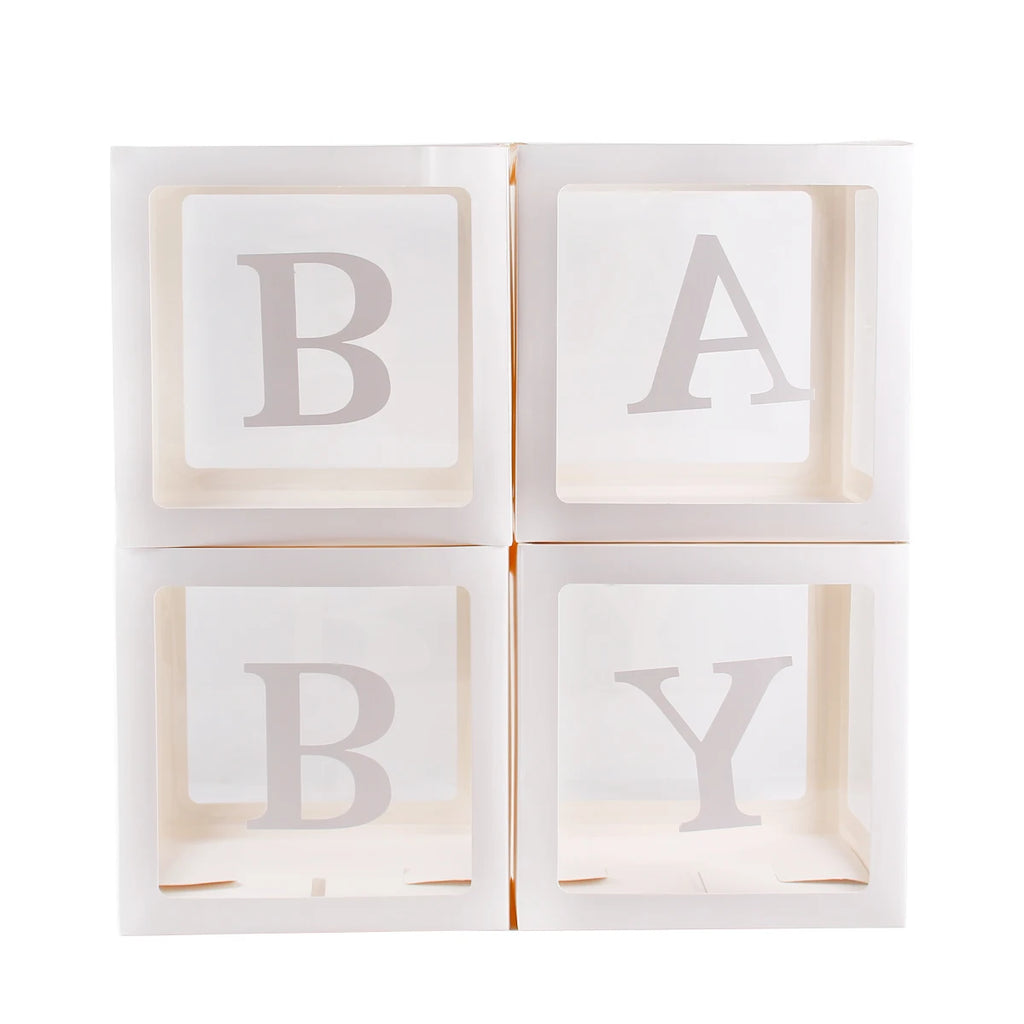 BABY Balloon Box Baby Shower Decoration Boy Girl One Year Frist One 1st Birthday Birthday Party Docor Kids Gender Reveal Decor