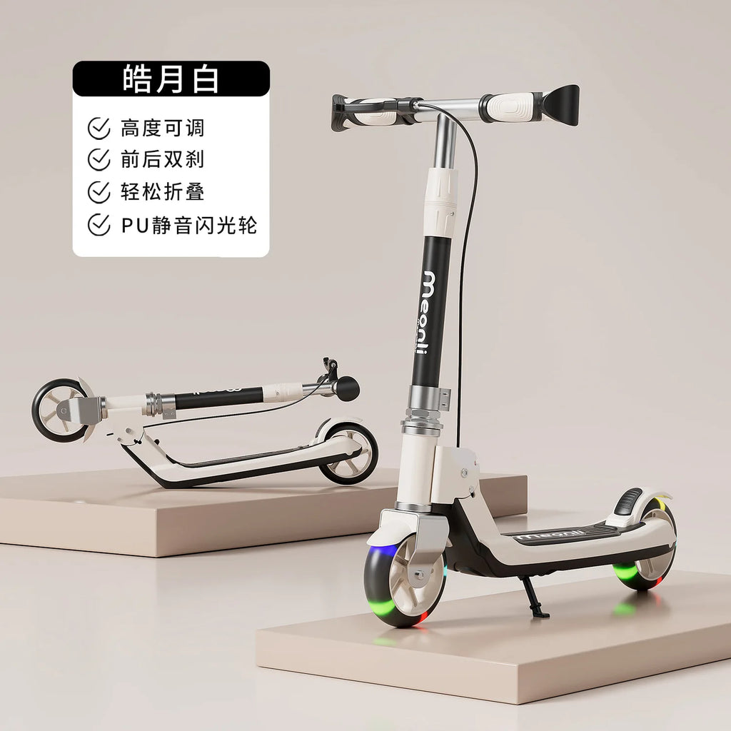 Scooter for children and teenagers aged 8-12 years old, two wheeled foldable scooter, double brake scooter
