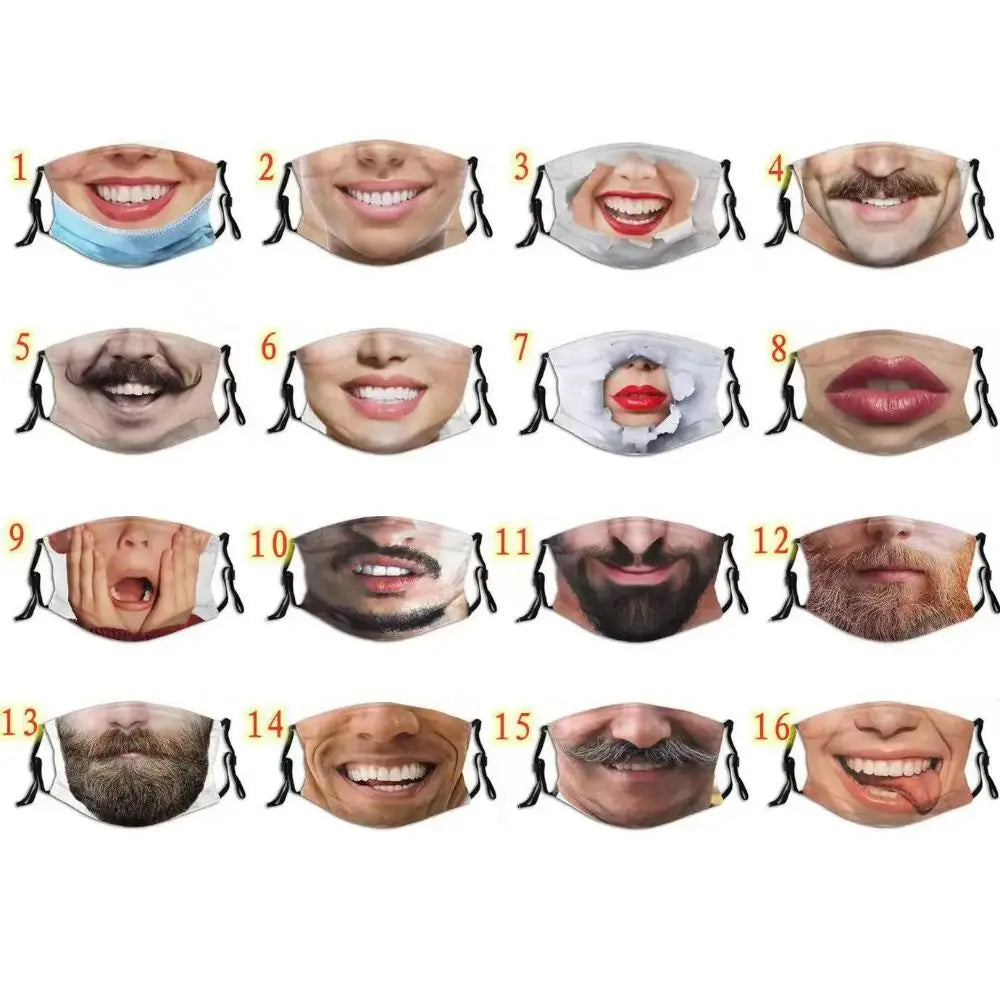 Facial Expression 3D Three-dimensional Mask Breathable Personality Funny Printed Mask Printed Imitation Party Cosplay Mask