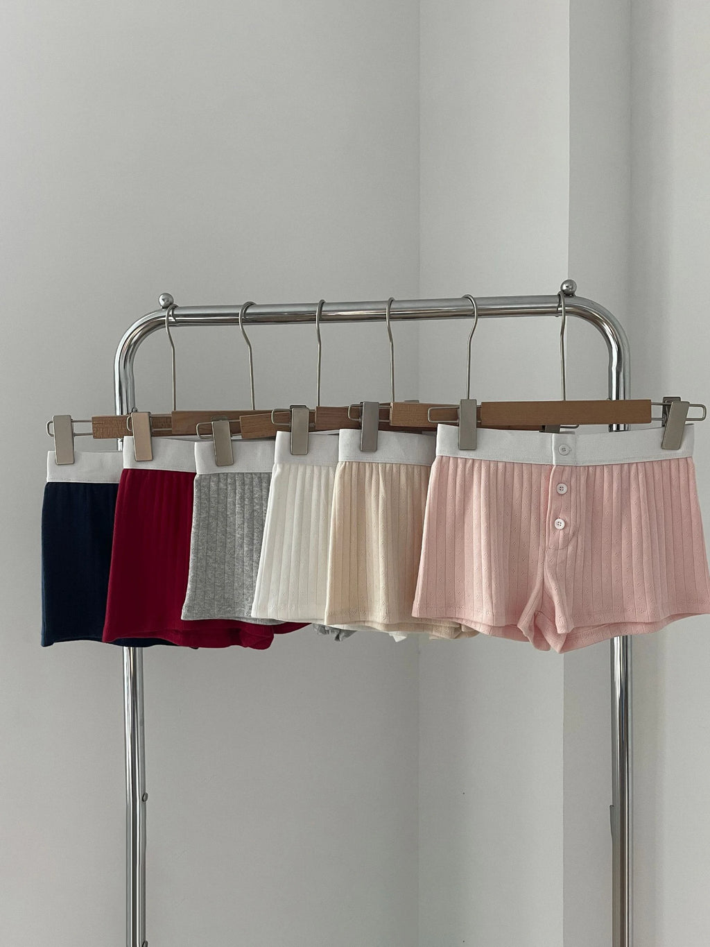 Floral Eyelet Cotton Boy Shorts Woman Summer Three Buttons Patchwork Elastic Waist Straight Short Pant Sweet Cute Home Underwear