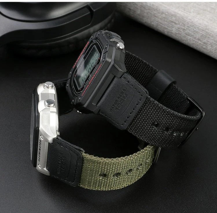 Nylon Watch Strap For Casio 3299 Series AE1200 AE-1200 1300 W-216H F91W A159 A169 A158 SGW-300/400 Canvas Sports Watchband 18mm