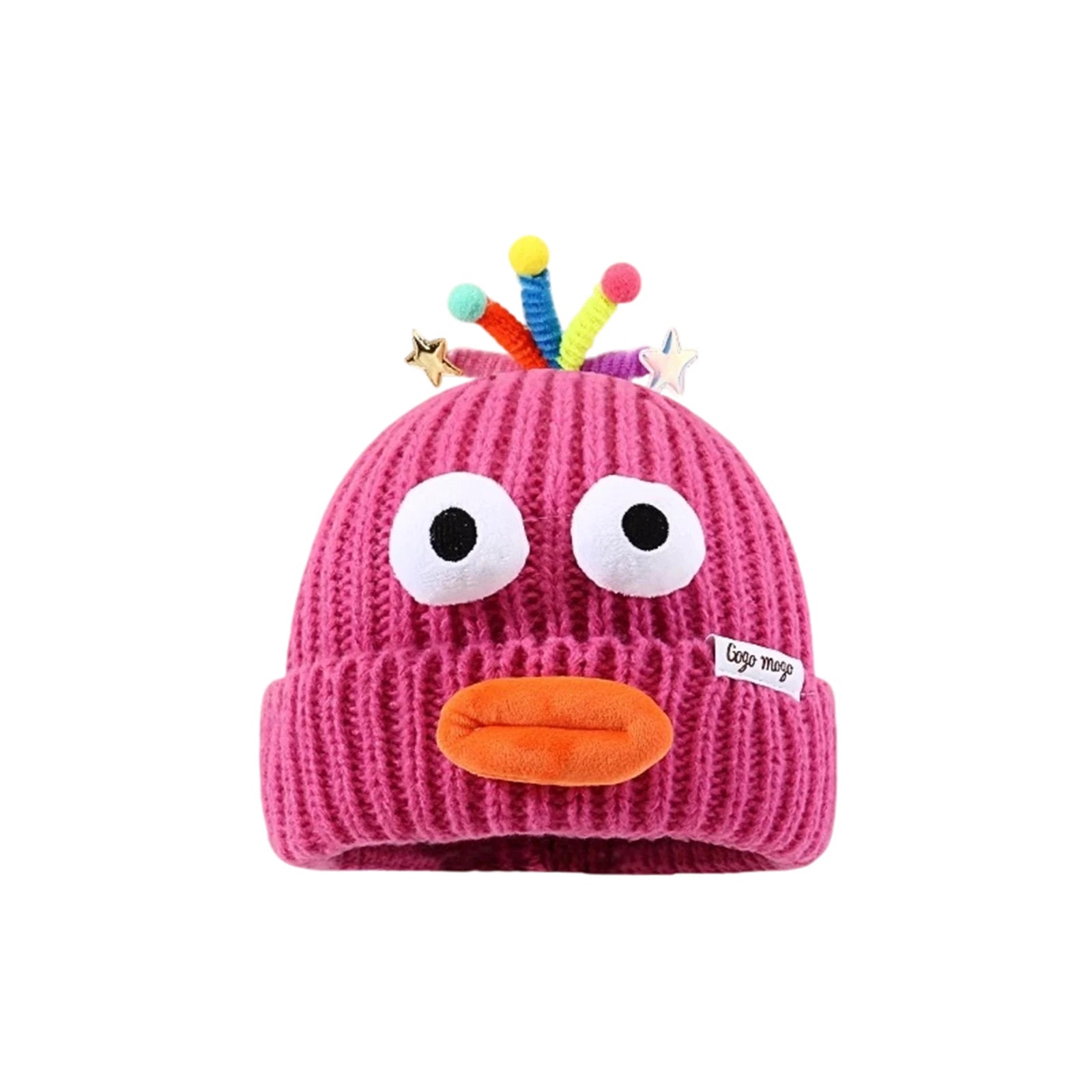 Women's Hat Funny Cartoon Sausage Mouth Wool Hat Knitted Ear Protectioned Hat Winter Warm Cute Big Head Cute Funny Hat