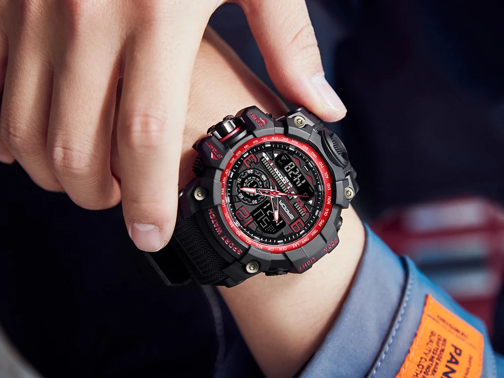 SANDA 3133 Digital Watch Men Military Sport Stopwatch Quartz Wristwatch Top Brand Luxury LED Waterproof Male Electronic Clock