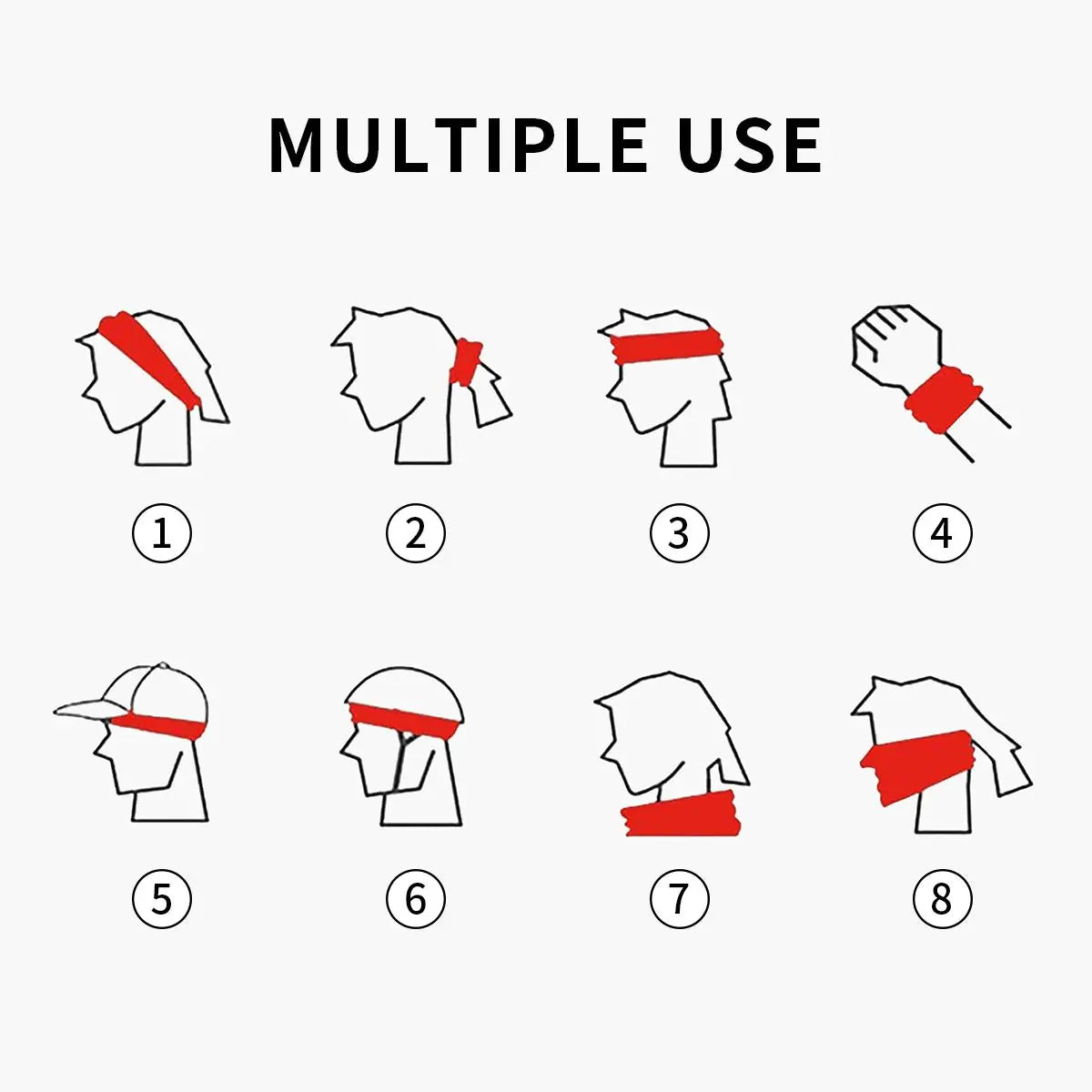 Misfits White Skull Sport Sweatband for Women Men Music Sweat Headband Tennis Gym Fitness Hair Bandages Headwrap Hair Turban